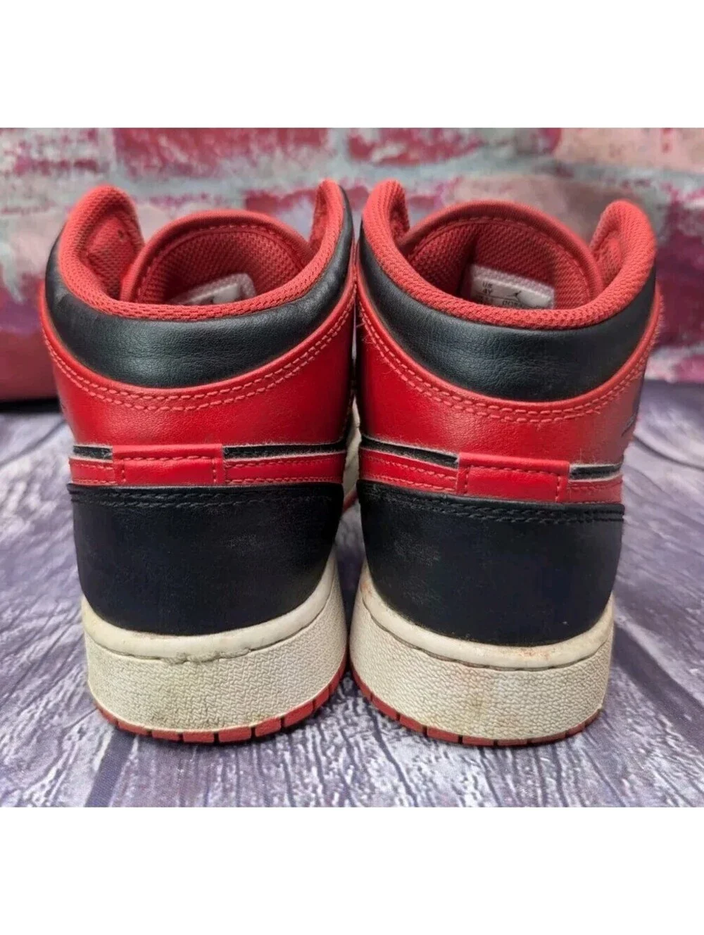 Nike Air Jordan 1 AJ1 Mid Alternate Bred Hi-Top Shoes Youth Kids Men 4 Women 5.5
